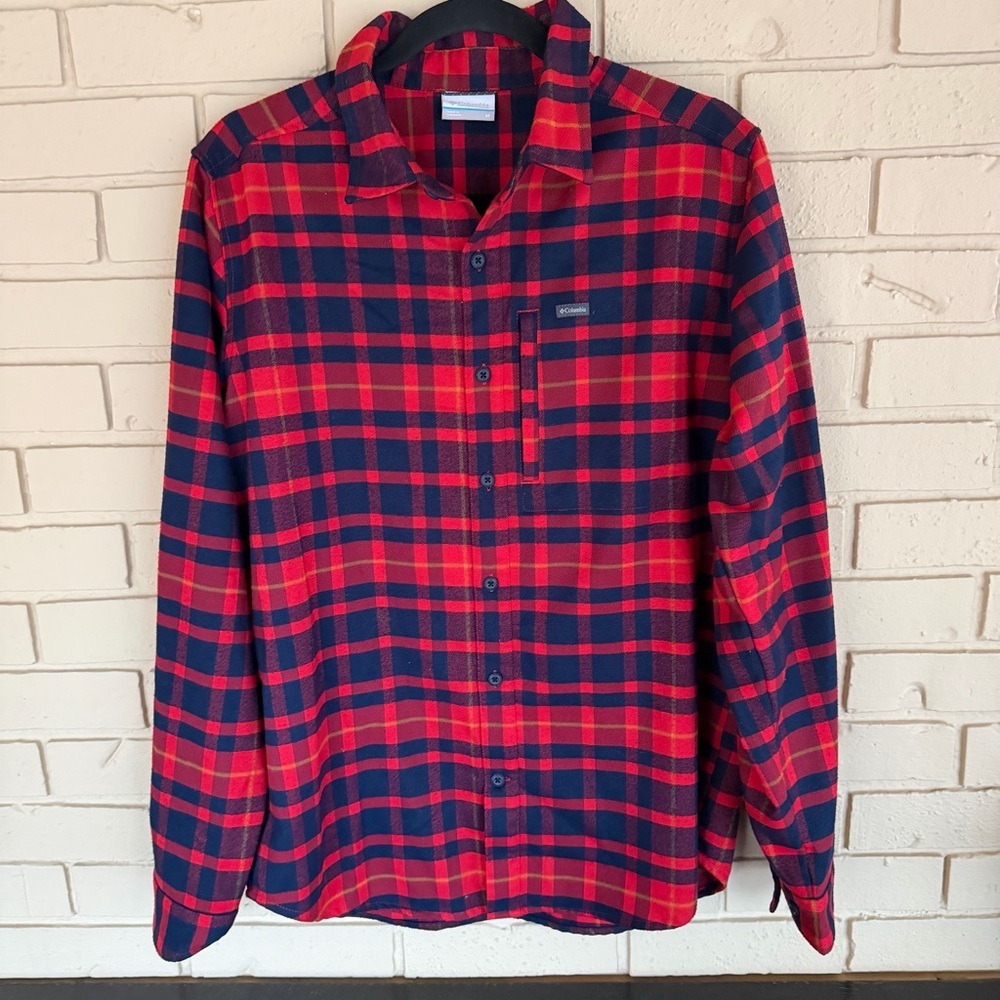 Columbia Flannel Red Buffalo Plaid Shirt-Jacket Men's Medium Gorpcore Outdoors